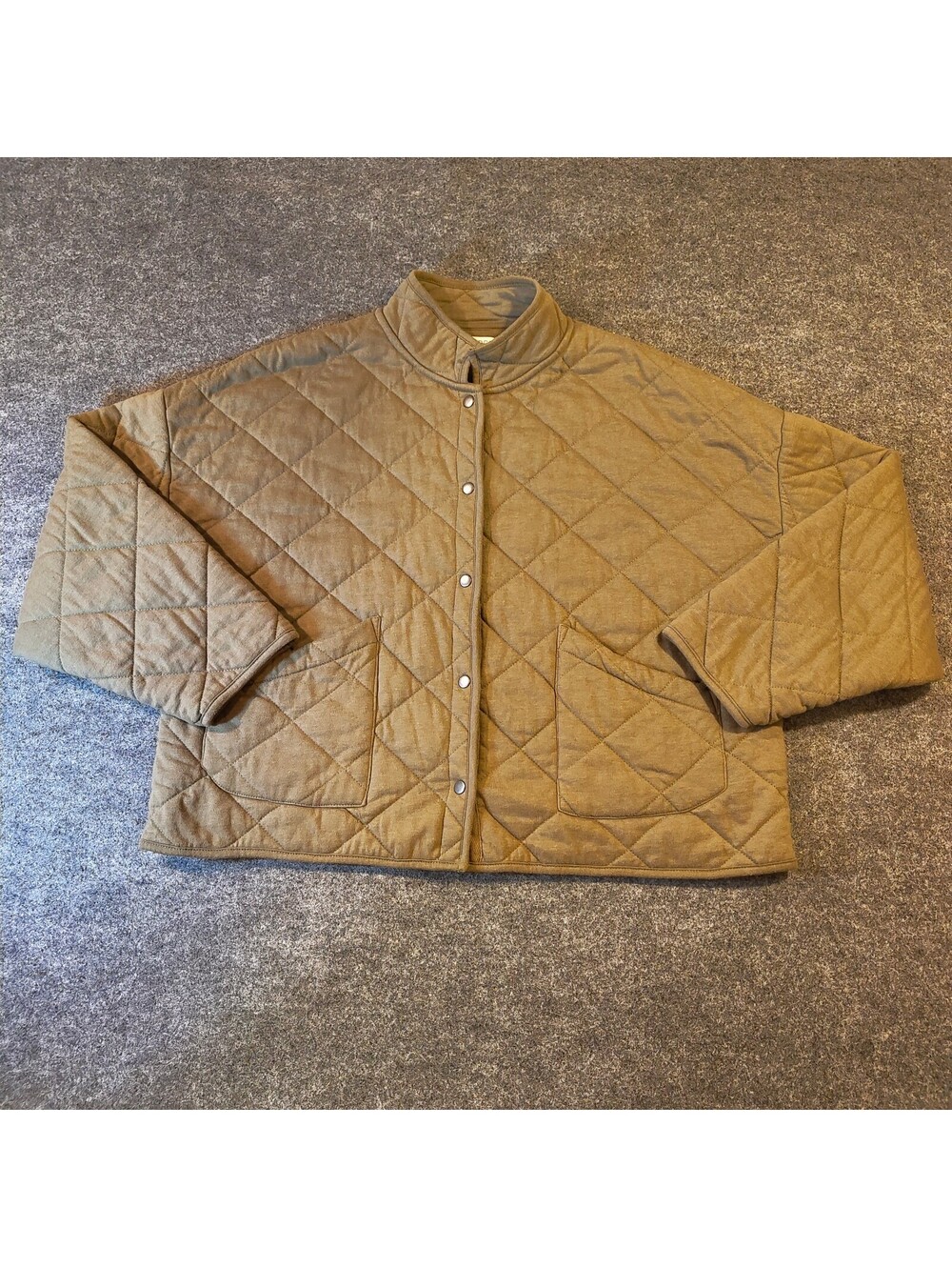 Z Supply Quilted Jacket Women's Size S Olive Khaki Snap Front Utility Coat